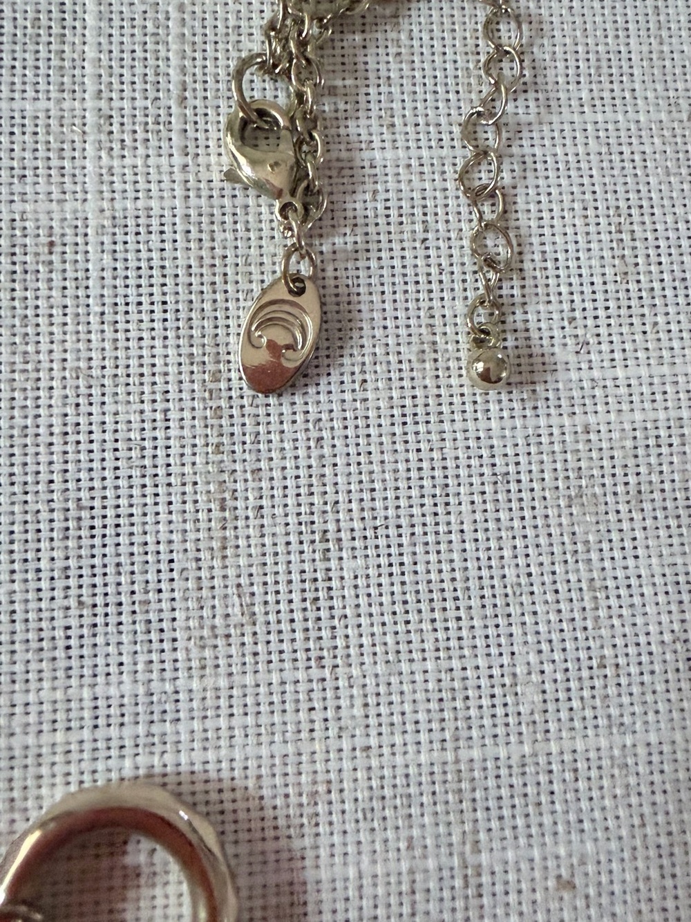 Gold Starfish Link Necklace with Pale Blue Accents - Picture 5 of 7
